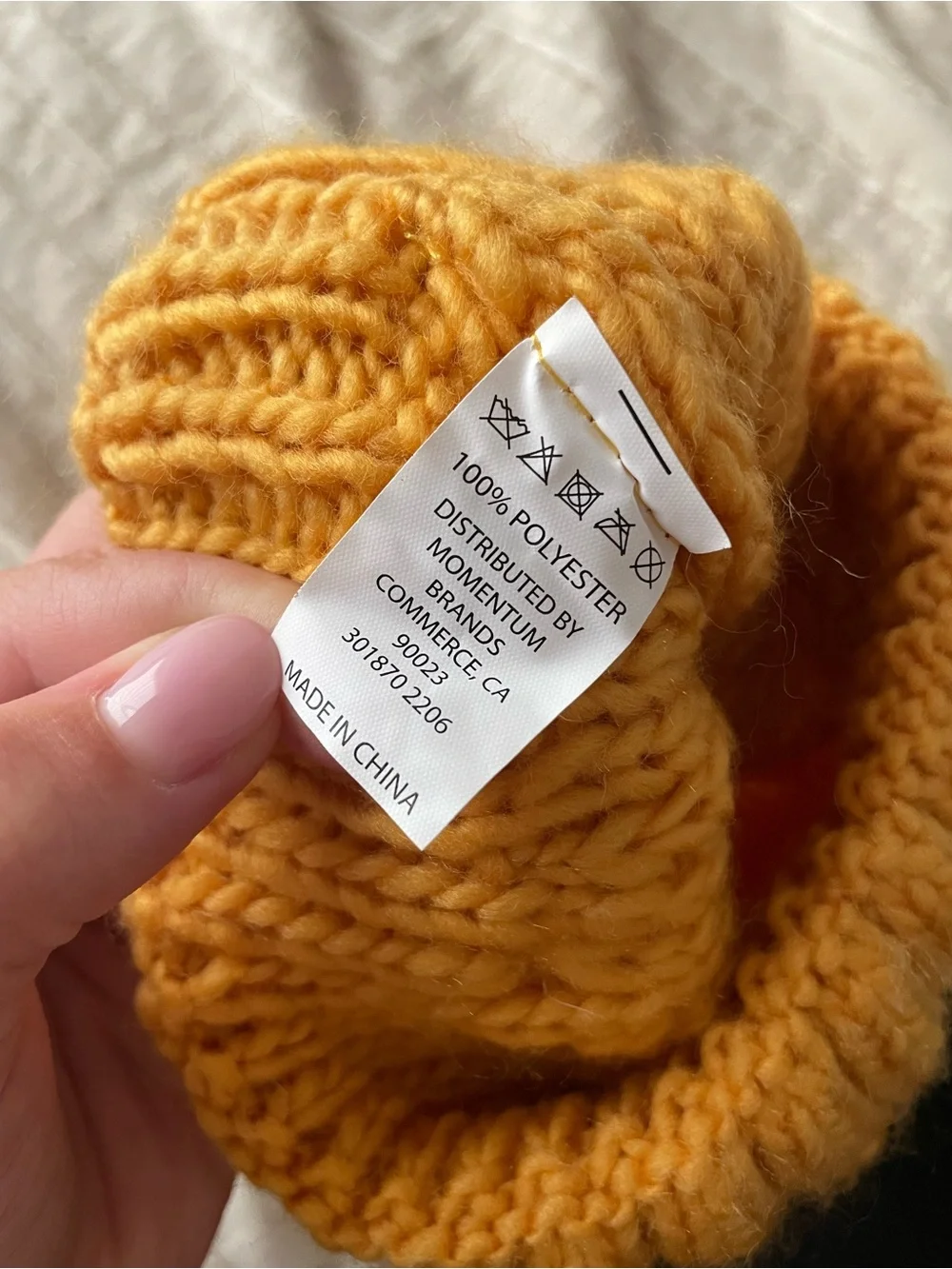 Women’s  Yellow Cable Knit Pom Beanie -